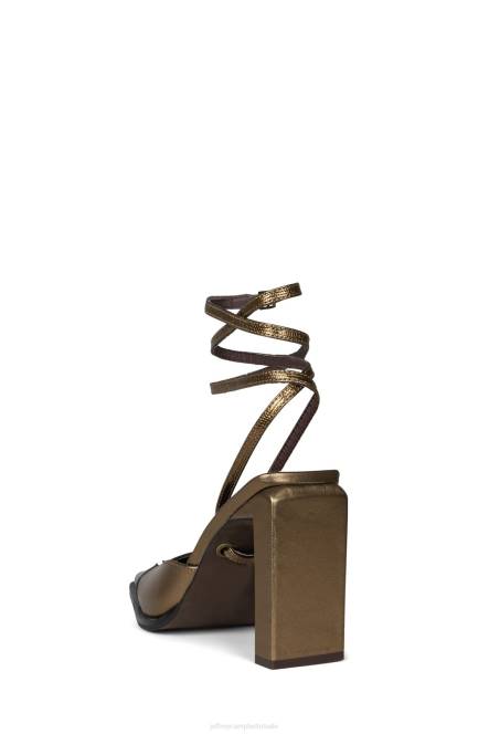 Jeffrey Campbell line dance NDHB1712 muilezel met hakken bronzen hagedis brons vrouwen