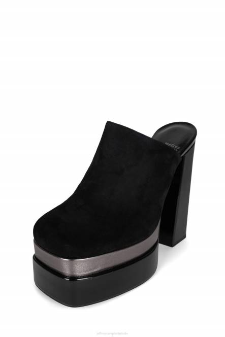 Jeffrey Campbell luna-luv-s NDHB1725 muilezel met hakken zwart suède tin vrouwen