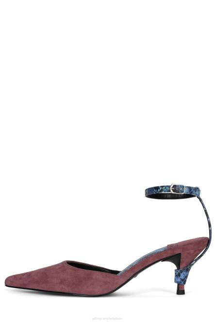 Jeffrey Campbell operatief NDHB1700 muilezel met hakken roze suède blauwe slang vrouwen