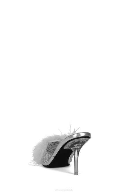 Jeffrey Campbell pixie-f NDHB1668 muilezel met hakken wit helder vinyl vrouwen