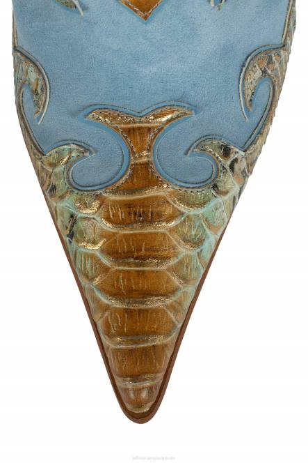 Jeffrey Campbell rijden NDHB1674 muilezel met hakken blauw beige slangenblauw vrouwen