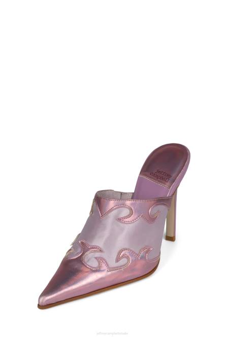 Jeffrey Campbell rijden NDHB1675 muilezel met hakken roze metallic combinatie vrouwen