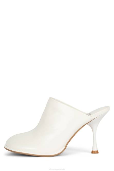 Jeffrey Campbell schuine standen NDHB1719 muilezel met hakken wit gekreukt patent vrouwen