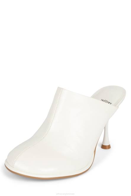 Jeffrey Campbell schuine standen NDHB1719 muilezel met hakken wit gekreukt patent vrouwen