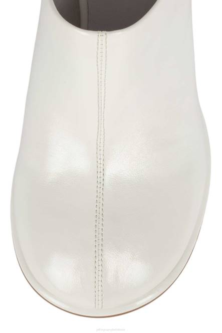 Jeffrey Campbell schuine standen NDHB1719 muilezel met hakken wit gekreukt patent vrouwen
