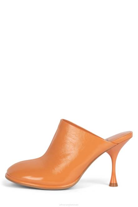 Jeffrey Campbell schuine standen NDHB1721 muilezel met hakken koraal gekreukt patent vrouwen