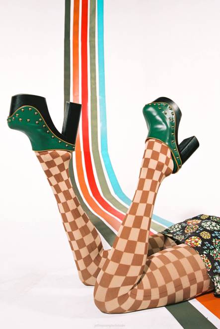 Jeffrey Campbell slechte reputatie NDHB1694 muilezel met hakken groen Geel vrouwen