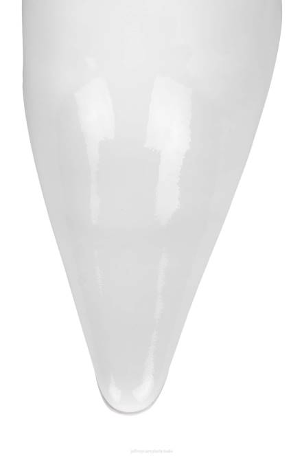 Jeffrey Campbell stijlvol NDHB1681 muilezel met hakken wit gekreukt patent vrouwen