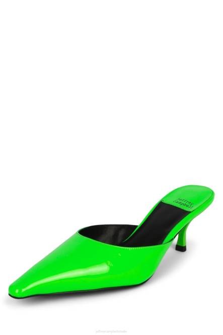 Jeffrey Campbell verfijnd NDHB1716 muilezel met hakken helder groen patent vrouwen