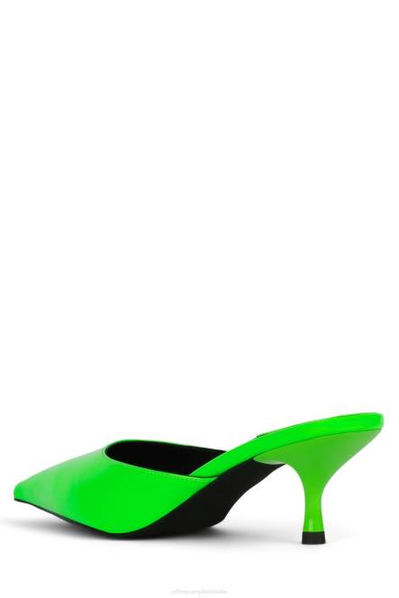Jeffrey Campbell verfijnd NDHB1716 muilezel met hakken helder groen patent vrouwen