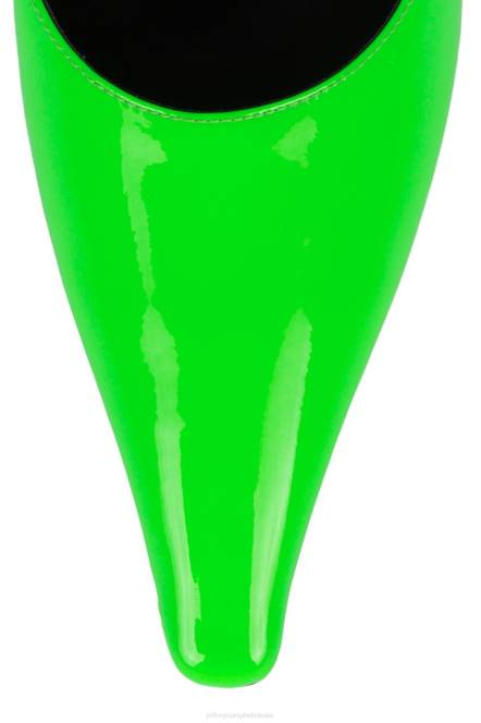 Jeffrey Campbell verfijnd NDHB1716 muilezel met hakken helder groen patent vrouwen