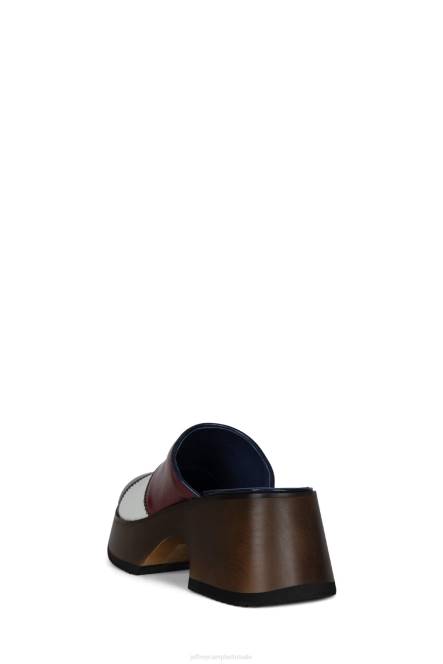 Jeffrey Campbell verstopt NDHB1724 muilezel met hakken rood Wit blauw vrouwen