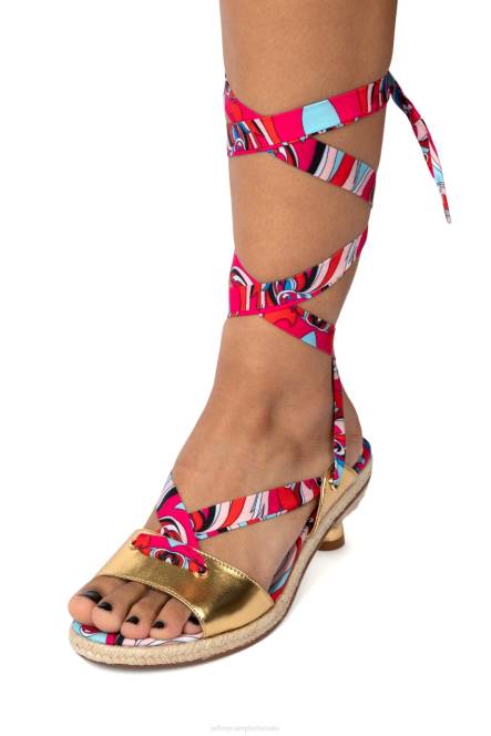 Jeffrey Campbell Galapagos NDHB1425 sandaal met hak goud rood multi vrouwen