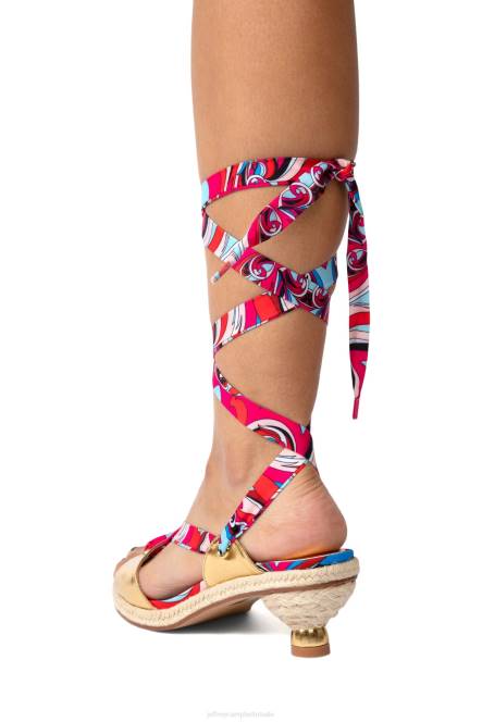 Jeffrey Campbell Galapagos NDHB1425 sandaal met hak goud rood multi vrouwen
