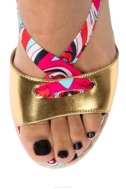 Jeffrey Campbell Galapagos NDHB1425 sandaal met hak goud rood multi vrouwen