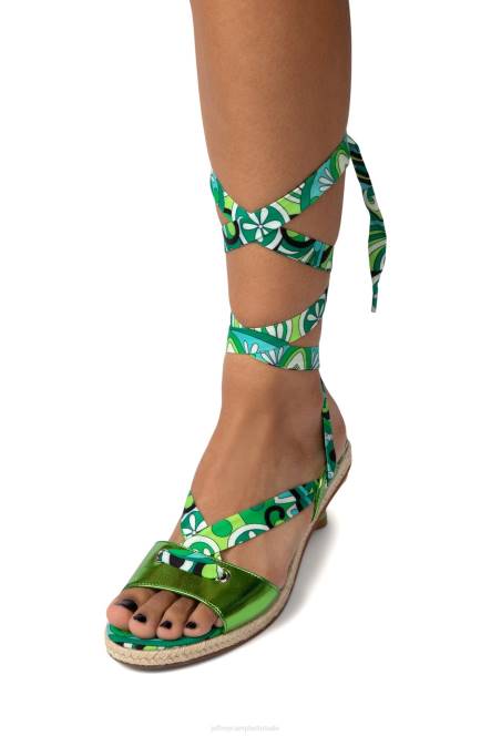 Jeffrey Campbell Galapagos NDHB1426 sandaal met hak groen metallic multi vrouwen