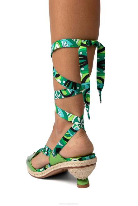 Jeffrey Campbell Galapagos NDHB1426 sandaal met hak groen metallic multi vrouwen