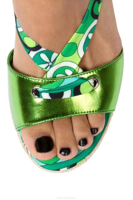 Jeffrey Campbell Galapagos NDHB1426 sandaal met hak groen metallic multi vrouwen