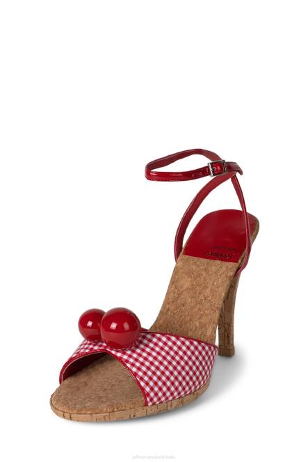 Jeffrey Campbell POM Pom NDHB1446 sandaal met hak rode plaid vrouwen