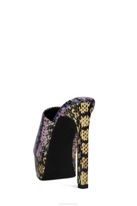 Jeffrey Campbell beïnvloeder NDHB1521 sandaal met hak paars gele slang vrouwen