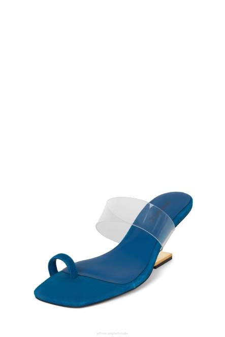 Jeffrey Campbell berekenen NDHB1464 sandaal met hak blauw suède goud vrouwen