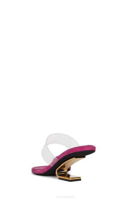 Jeffrey Campbell berekenen NDHB1467 sandaal met hak fuchsia suède goud vrouwen