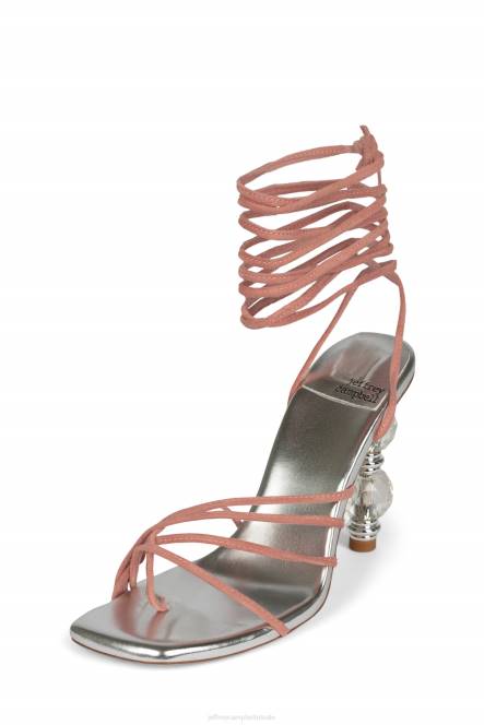 Jeffrey Campbell bijouxx-2 NDHB1614 sandaal met hak roze suède zilver vrouwen