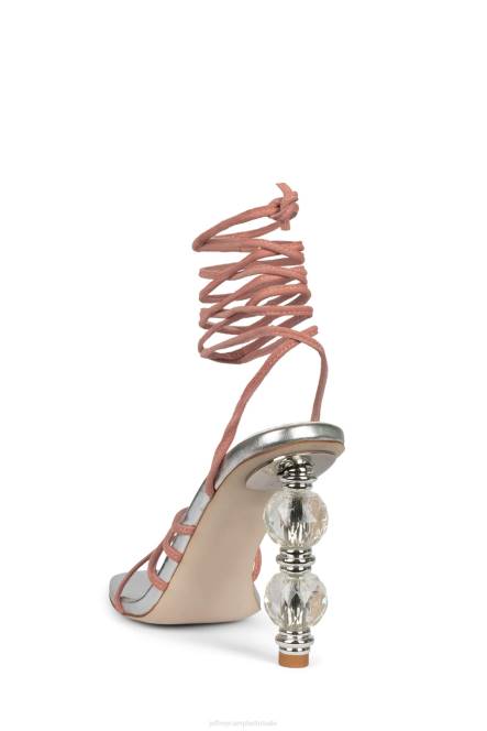 Jeffrey Campbell bijouxx-2 NDHB1614 sandaal met hak roze suède zilver vrouwen