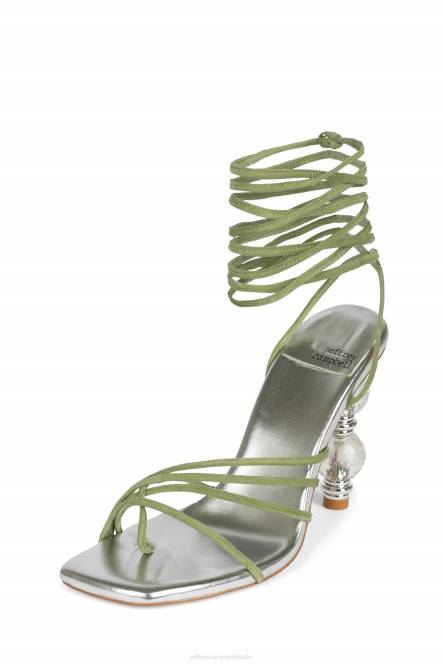 Jeffrey Campbell bijouxx-2 NDHB1615 sandaal met hak groen suède zilver vrouwen