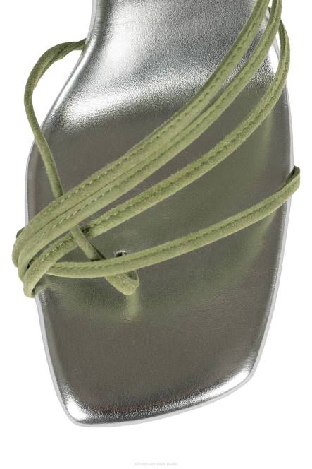 Jeffrey Campbell bijouxx-2 NDHB1615 sandaal met hak groen suède zilver vrouwen