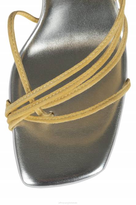 Jeffrey Campbell bijouxx-2 NDHB1616 sandaal met hak geel suède zilver vrouwen