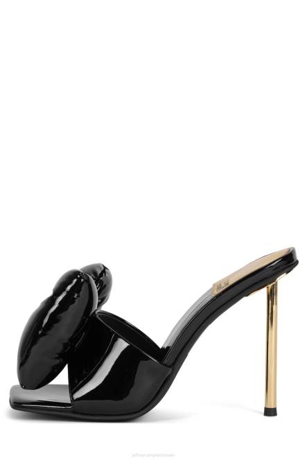 Jeffrey Campbell buig neer NDHB1533 sandaal met hak zwart patent goud vrouwen