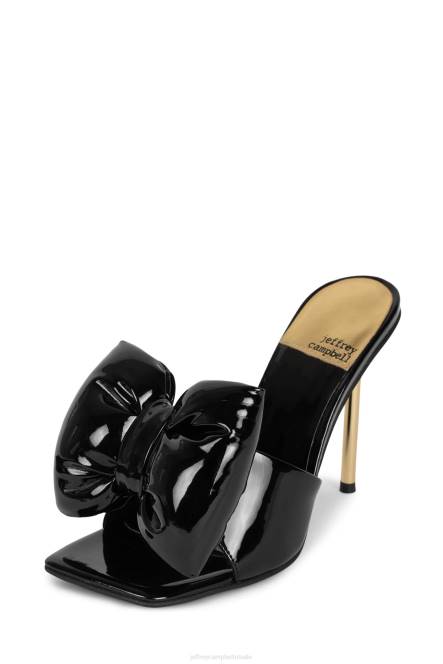 Jeffrey Campbell buig neer NDHB1533 sandaal met hak zwart patent goud vrouwen
