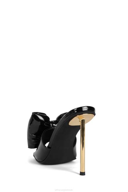 Jeffrey Campbell buig neer NDHB1533 sandaal met hak zwart patent goud vrouwen