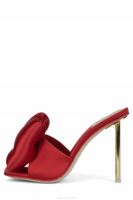 Jeffrey Campbell buig neer NDHB1536 sandaal met hak rood satijn goud vrouwen