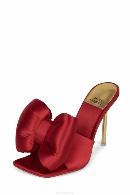Jeffrey Campbell buig neer NDHB1536 sandaal met hak rood satijn goud vrouwen