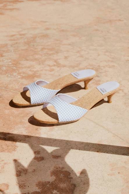 Jeffrey Campbell chartreux NDHB1413 sandaal met hak blauwe geruite kurk vrouwen