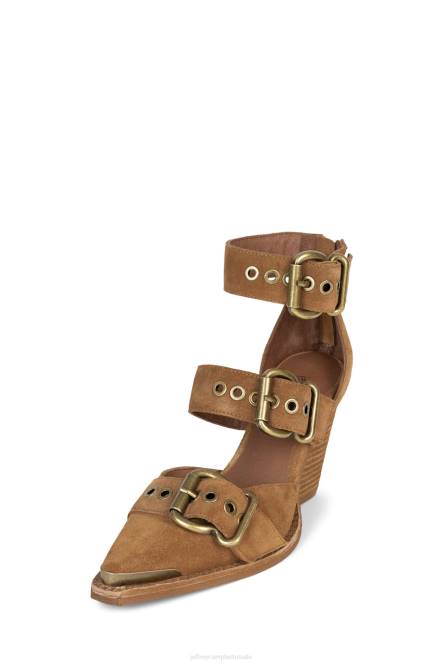 Jeffrey Campbell emilia NDHB53 sandaal met hak lichtbruin suède vrouwen
