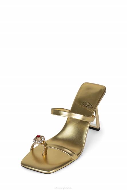 Jeffrey Campbell erfstuk NDHB1511 sandaal met hak goud metallic rood vrouwen