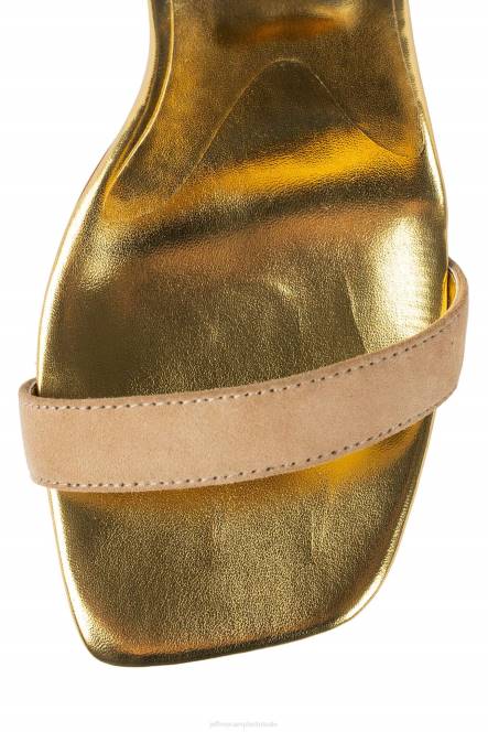Jeffrey Campbell geometrisch NDHB1546 sandaal met hak donker natuurlijk suède goud vrouwen