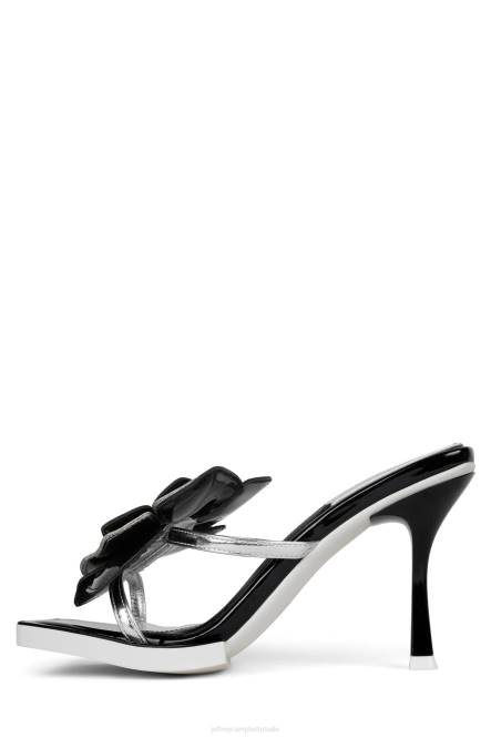 Jeffrey Campbell geplant NDHB1579 sandaal met hak zwart wit zilver combo vrouwen