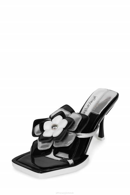 Jeffrey Campbell geplant NDHB1579 sandaal met hak zwart wit zilver combo vrouwen