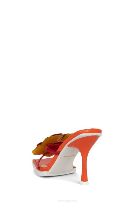Jeffrey Campbell geplant NDHB1580 sandaal met hak oranje patentcombo vrouwen