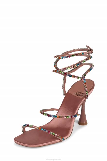 Jeffrey Campbell glamoureus NDHB1530 sandaal met hak roze satijn helder multi-juweel vrouwen