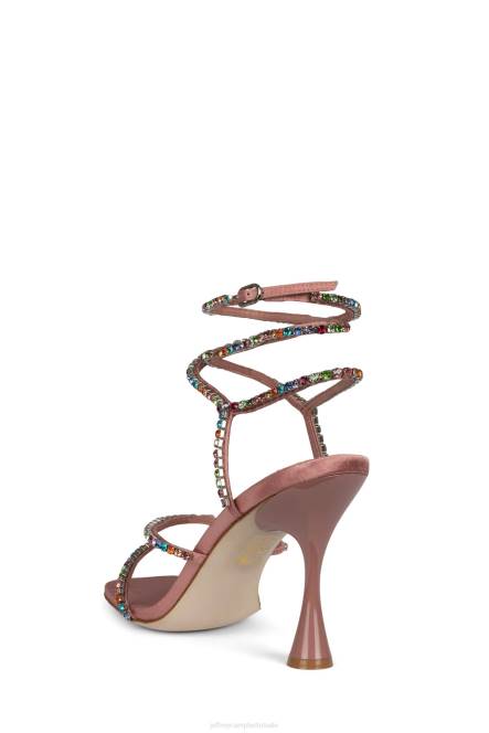 Jeffrey Campbell glamoureus NDHB1530 sandaal met hak roze satijn helder multi-juweel vrouwen