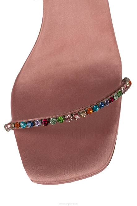 Jeffrey Campbell glamoureus NDHB1530 sandaal met hak roze satijn helder multi-juweel vrouwen