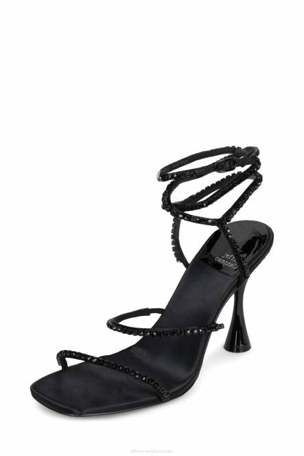 Jeffrey Campbell glamoureus NDHB1531 sandaal met hak zwart satijn zwart vrouwen