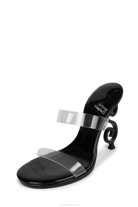 Jeffrey Campbell godheid NDHB1601 sandaal met hak helder zwart lak zwart vrouwen