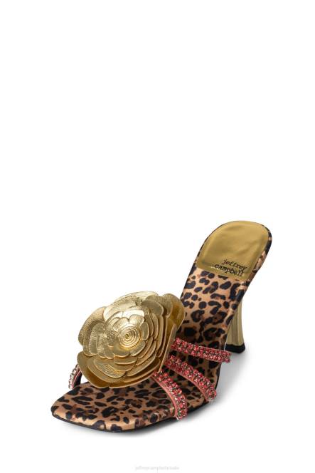 Jeffrey Campbell goudsbloem NDHB1476 sandaal met hak jachtluipaard goud multi vrouwen