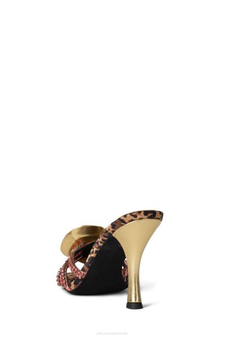 Jeffrey Campbell goudsbloem NDHB1476 sandaal met hak jachtluipaard goud multi vrouwen